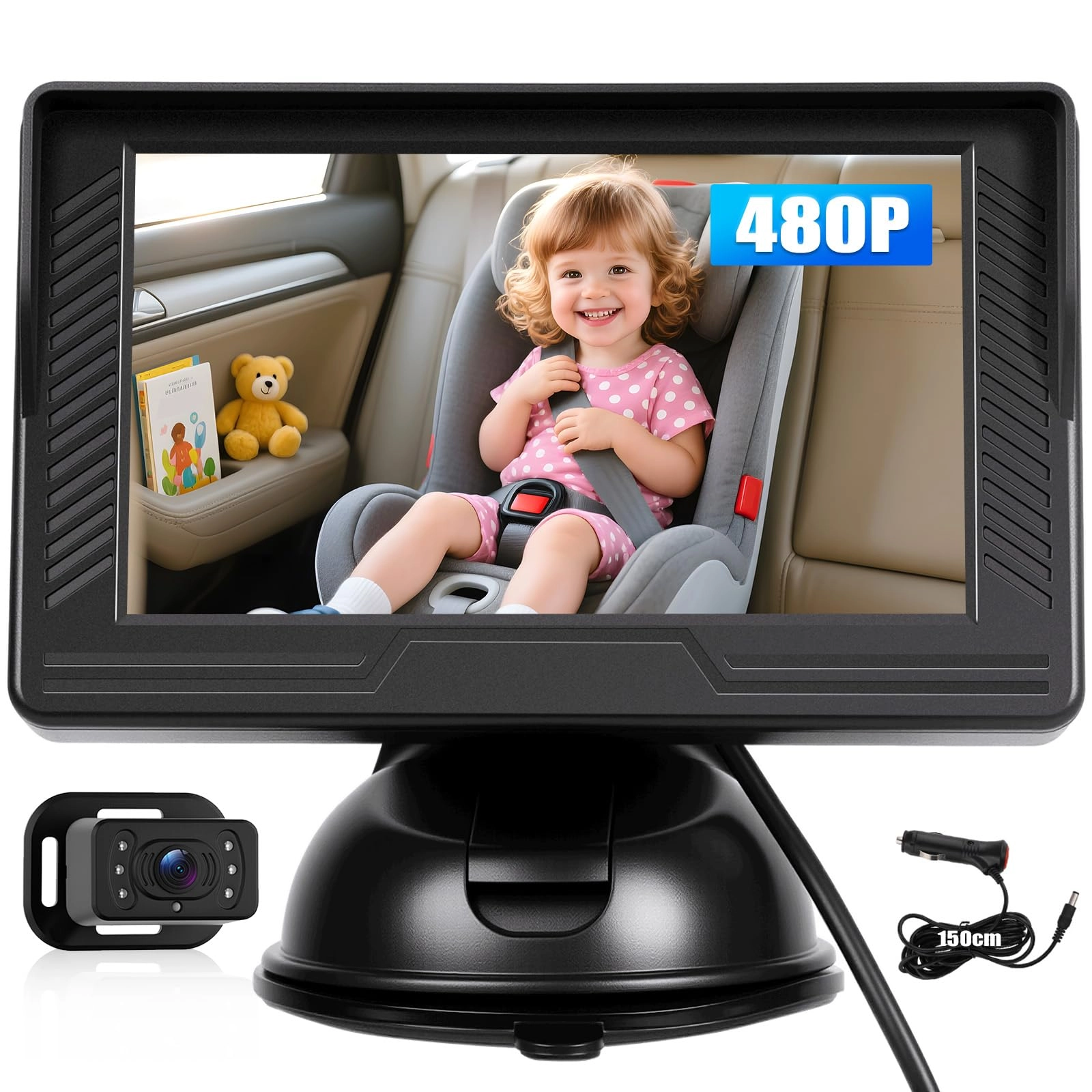 CAMECHO Car Mirror Baby Rear Seat - 4.3 Inch