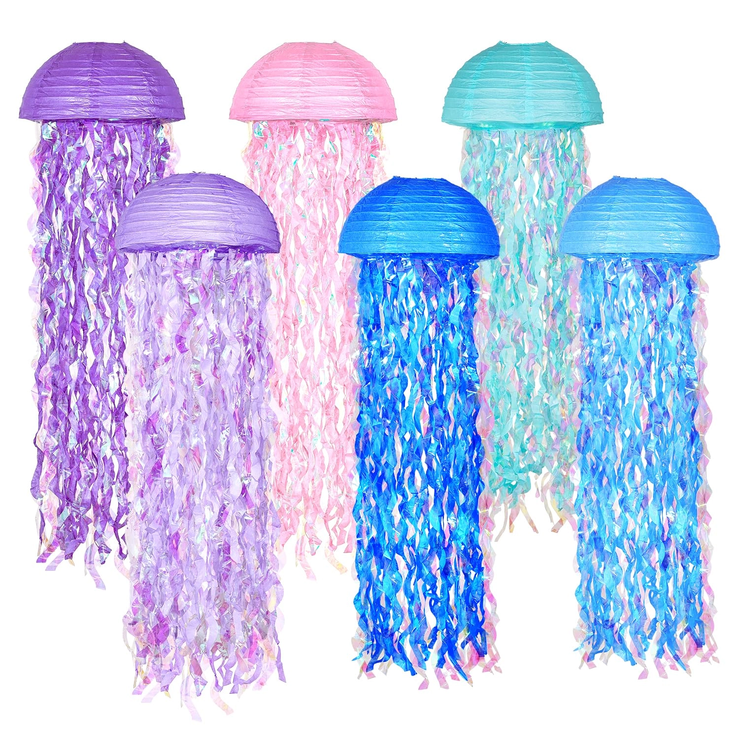 obxt Mermaid Jellyfish Lanterns - Set of 6 Birthday Party