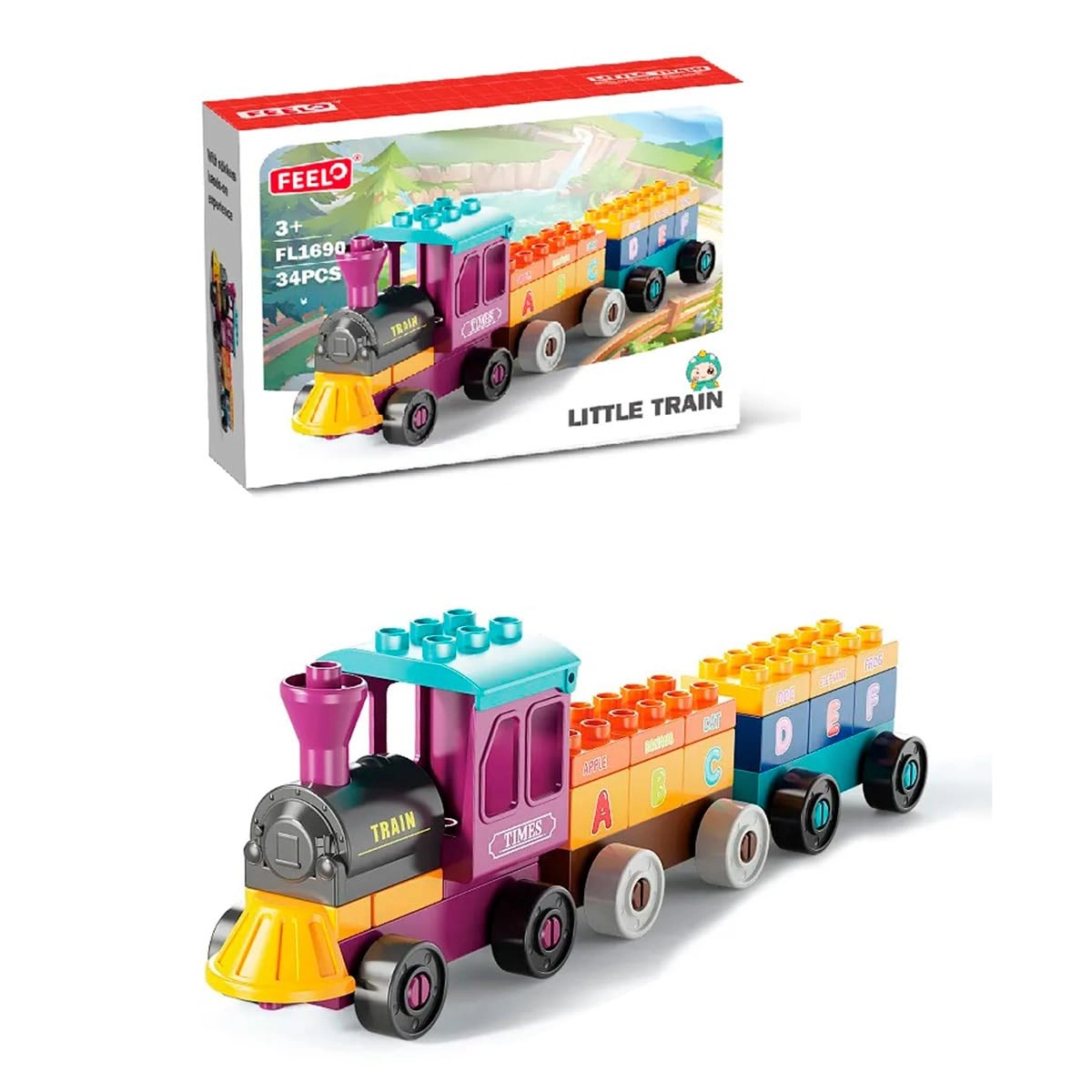 FEELO Alphabet Train - 3 years and up 34 pieces