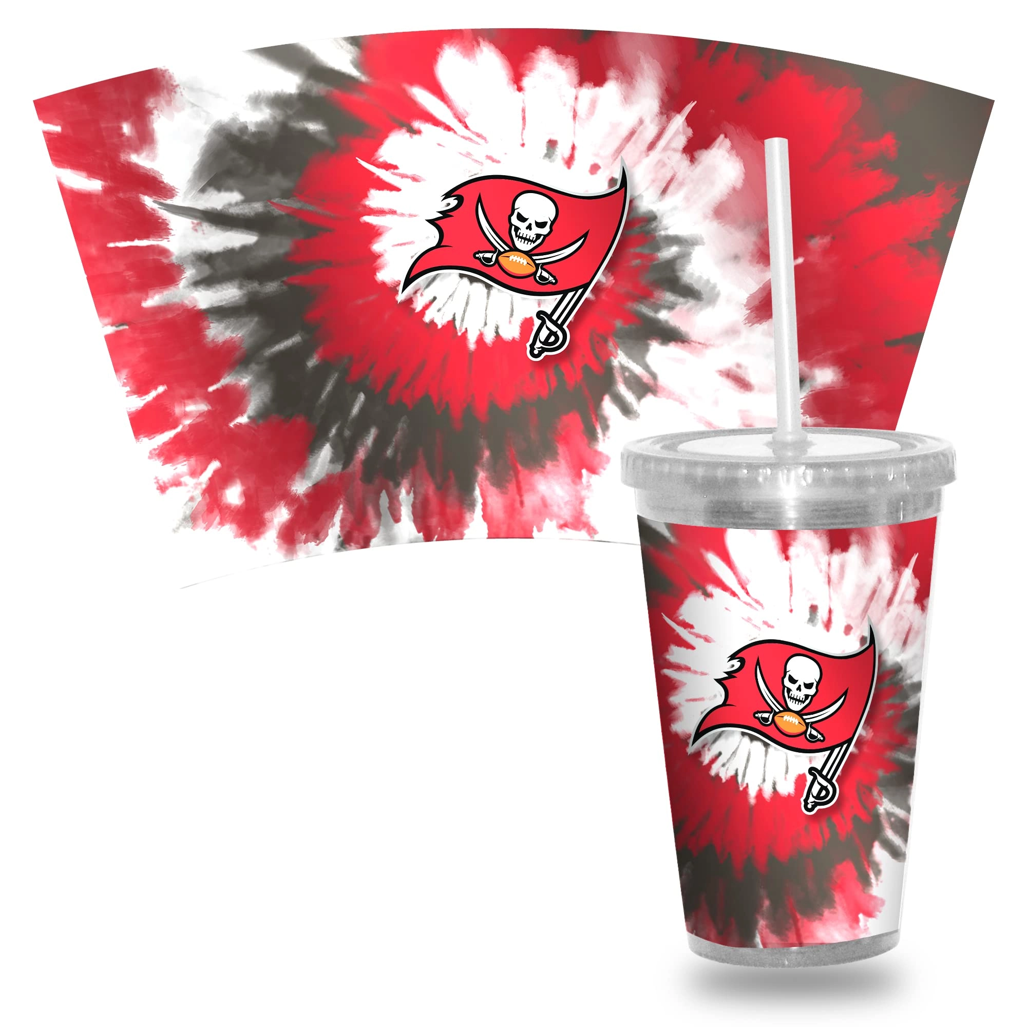 Rico Industries NFL Football Metallic Tie Dye Tumbler - 473ml