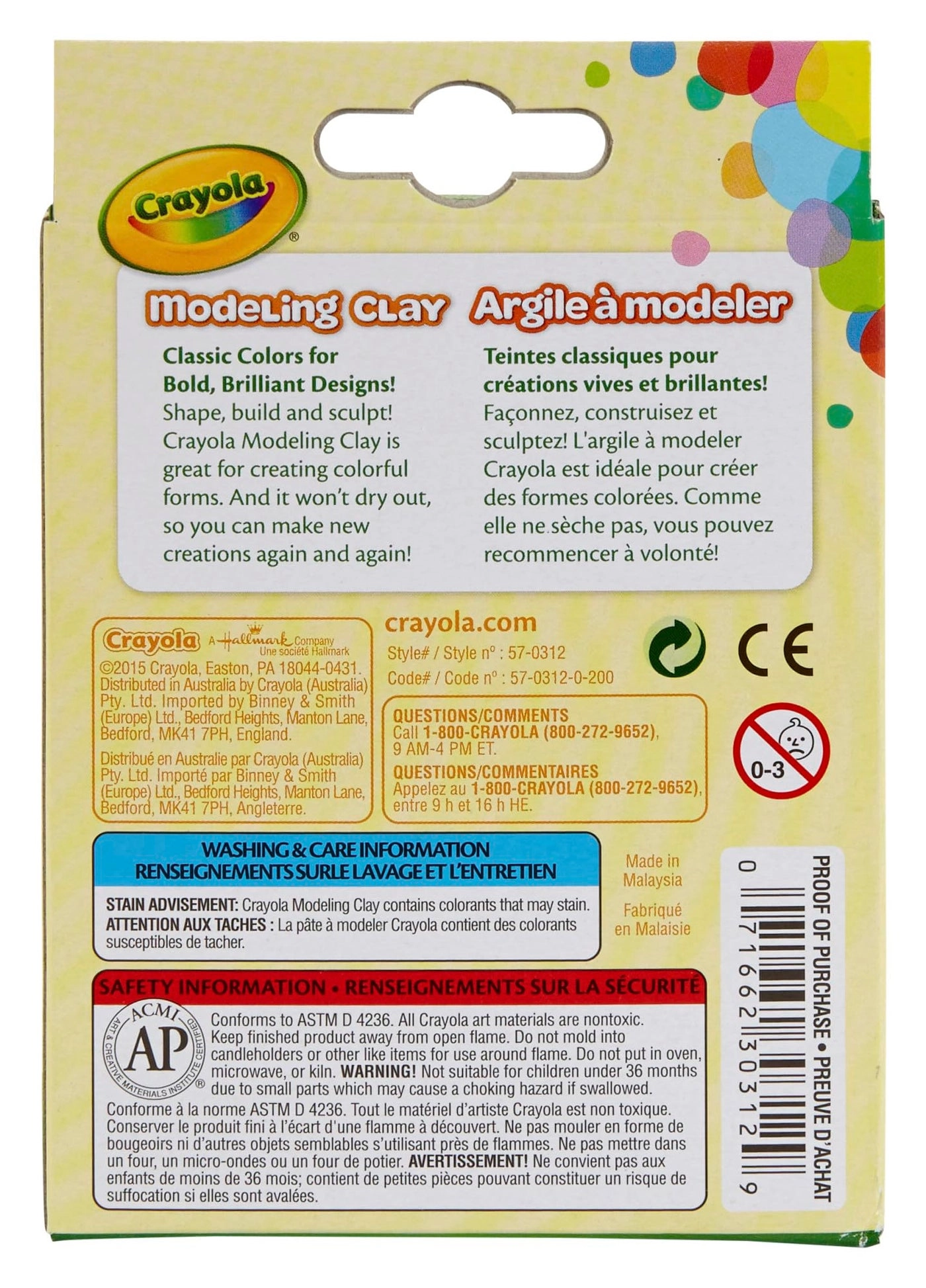 Modeling Clay - CRAYONS 150g 8pcs.