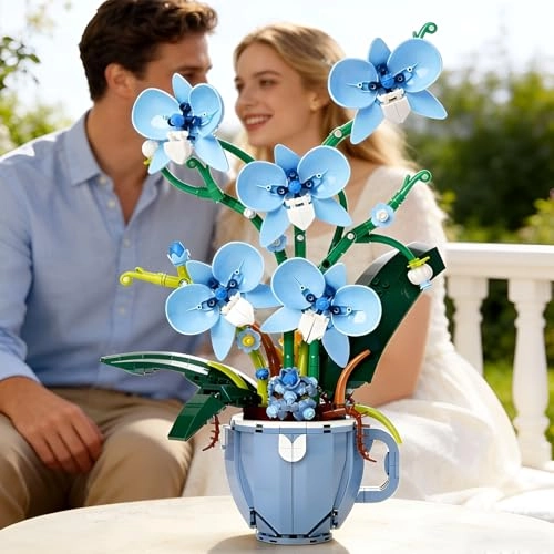 Orchid Building Kit - blue orchids 567 pcs