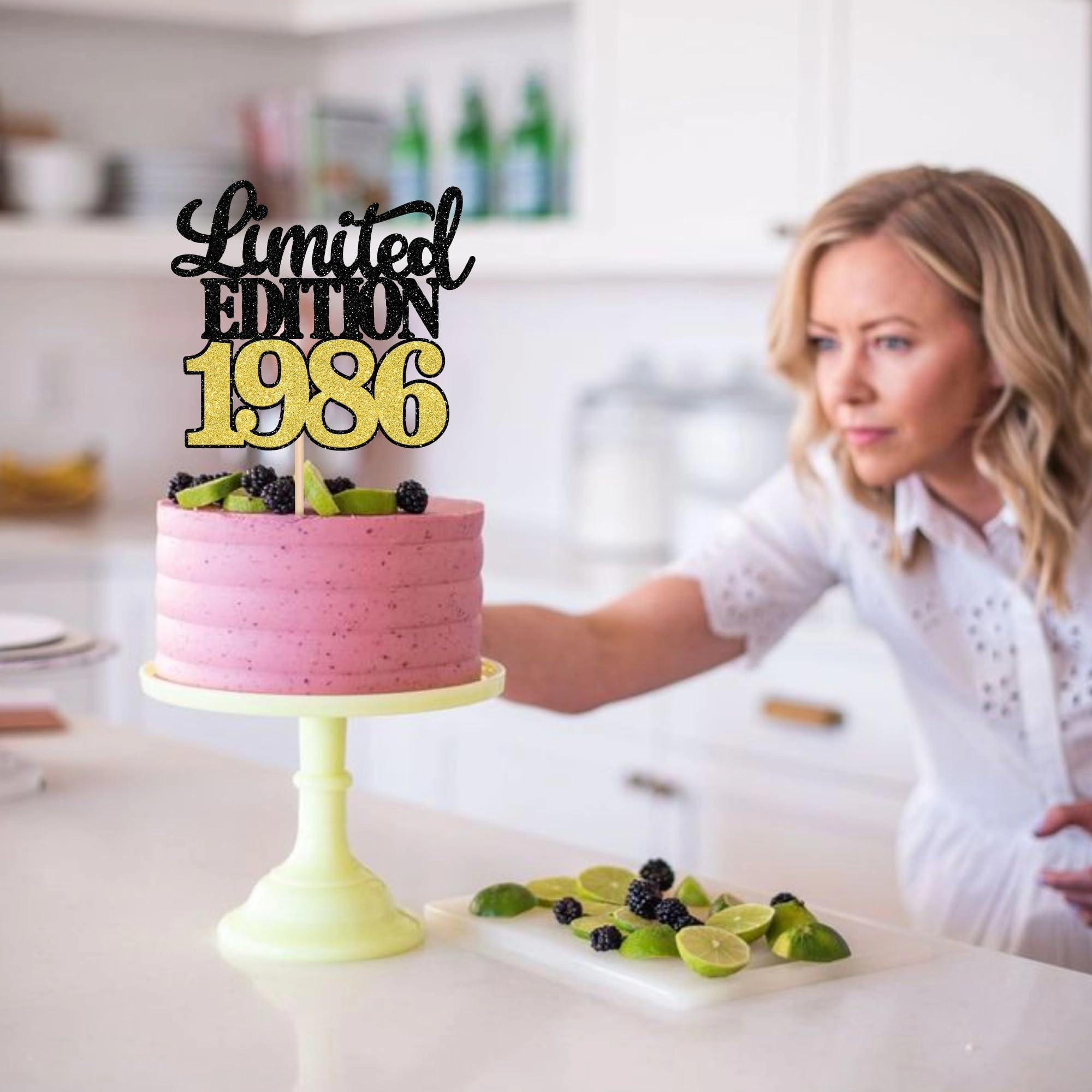 Limited Edition 1986 Cake Topper - 1.0 count Anniversary Birthday