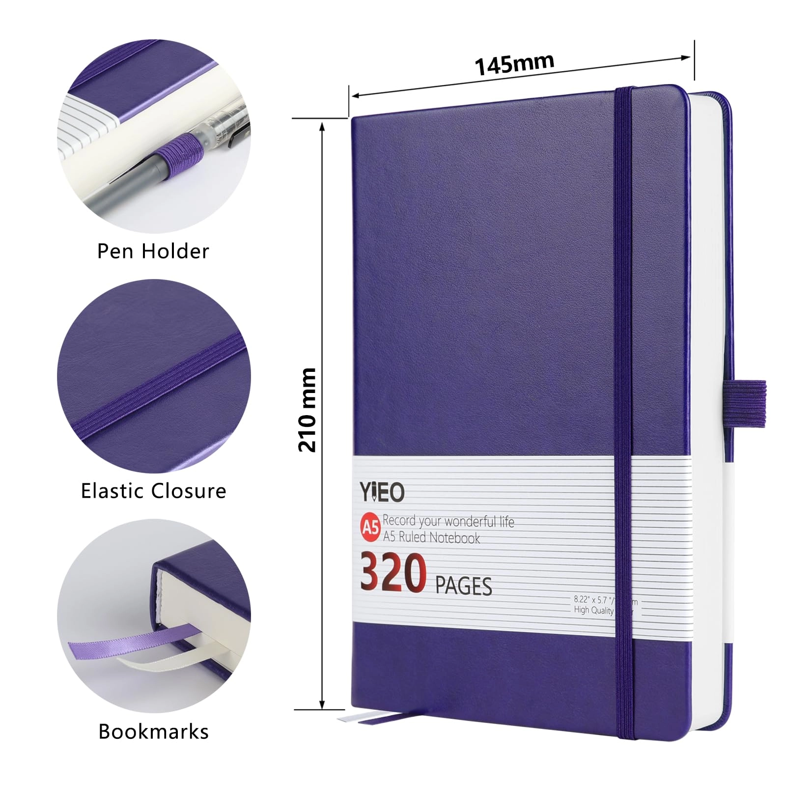 Notebook A5 Hardcover - Lined 160 Sheets