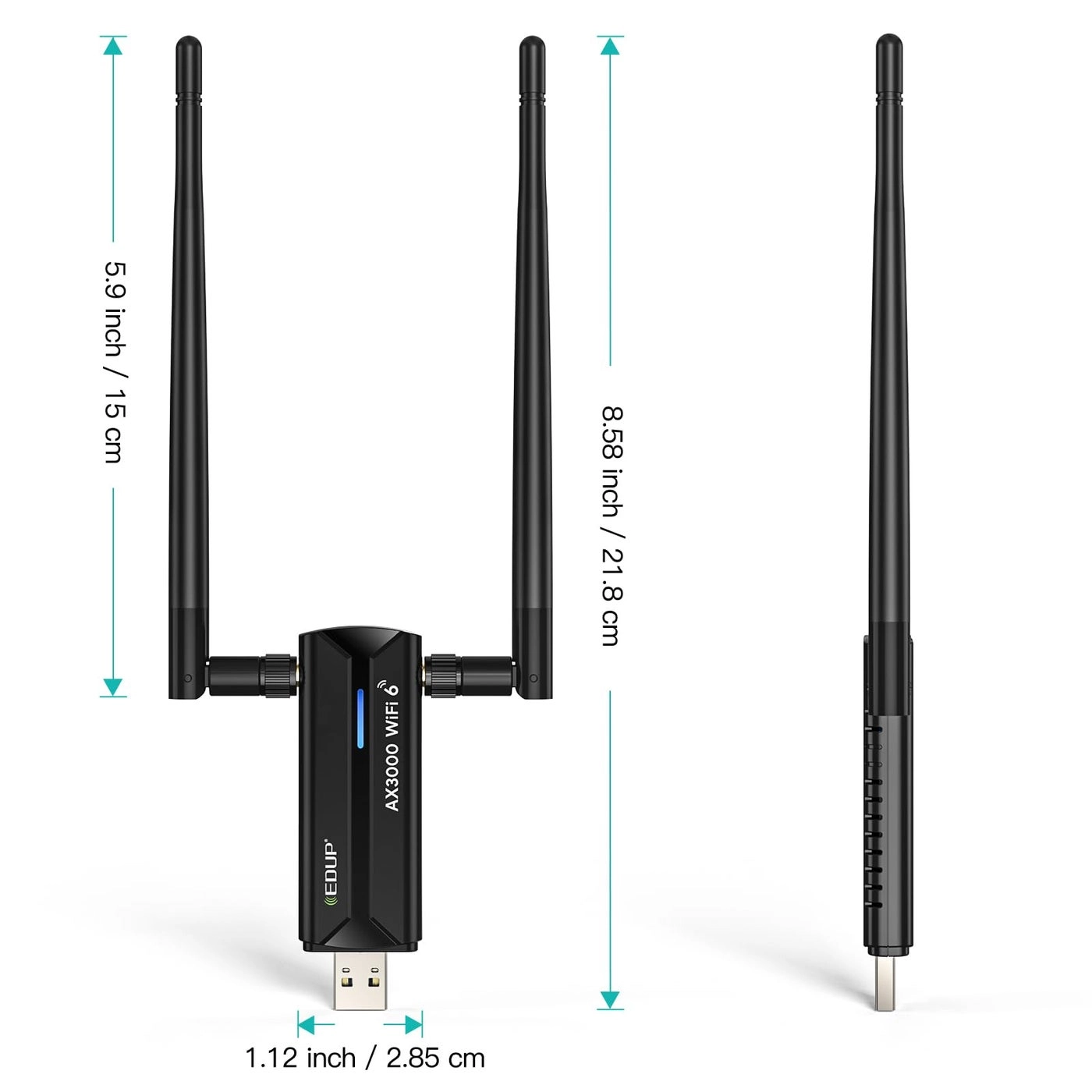 AX3000M - 6GHz/5GHz/2.4GHz USB 3.0 WiFi