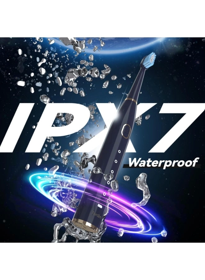 Sonic Electric Toothbrush - 8 Heads 5 Modes Midnight Black