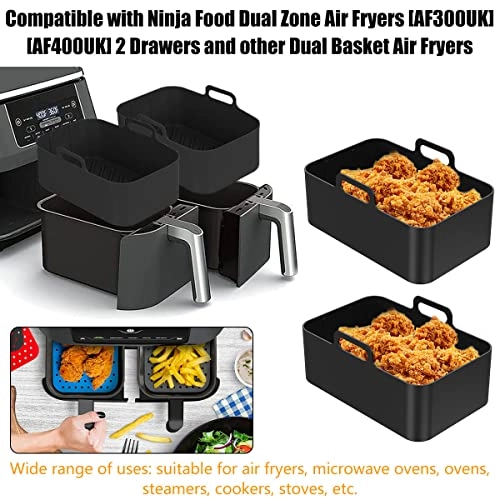 Air Fryer Silicone Basket - 2pcs Silicone + Silicone Pad - 4pcs Silicone + Oil Brush - 1pc