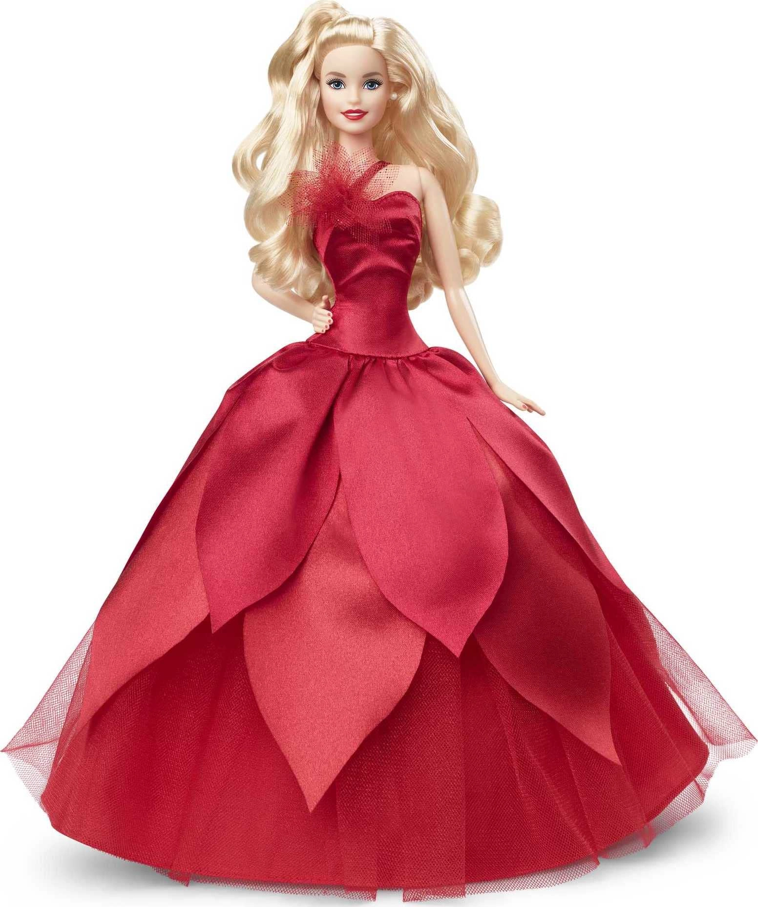 Barbie Signature 2022 Holiday - Blonde Wavy Hair Red Gown Ages 6+