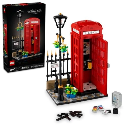 Red London Telephone Box (21347) - Model Kit Mobile Phone Stand