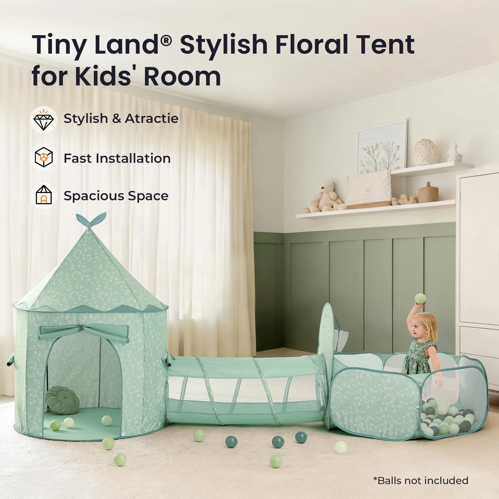 Kids Play Tent - 3-in-1 Khaki