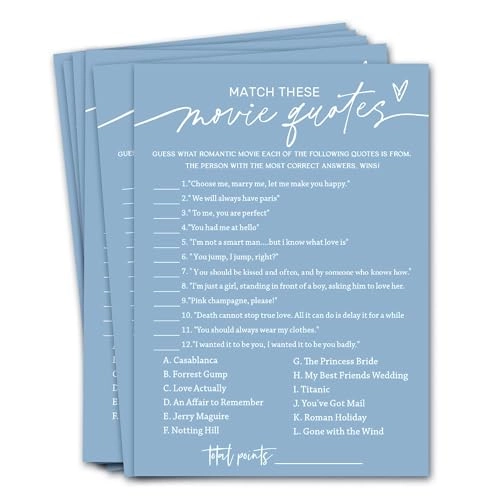 Bridal Shower Games Cards - 26 Adult