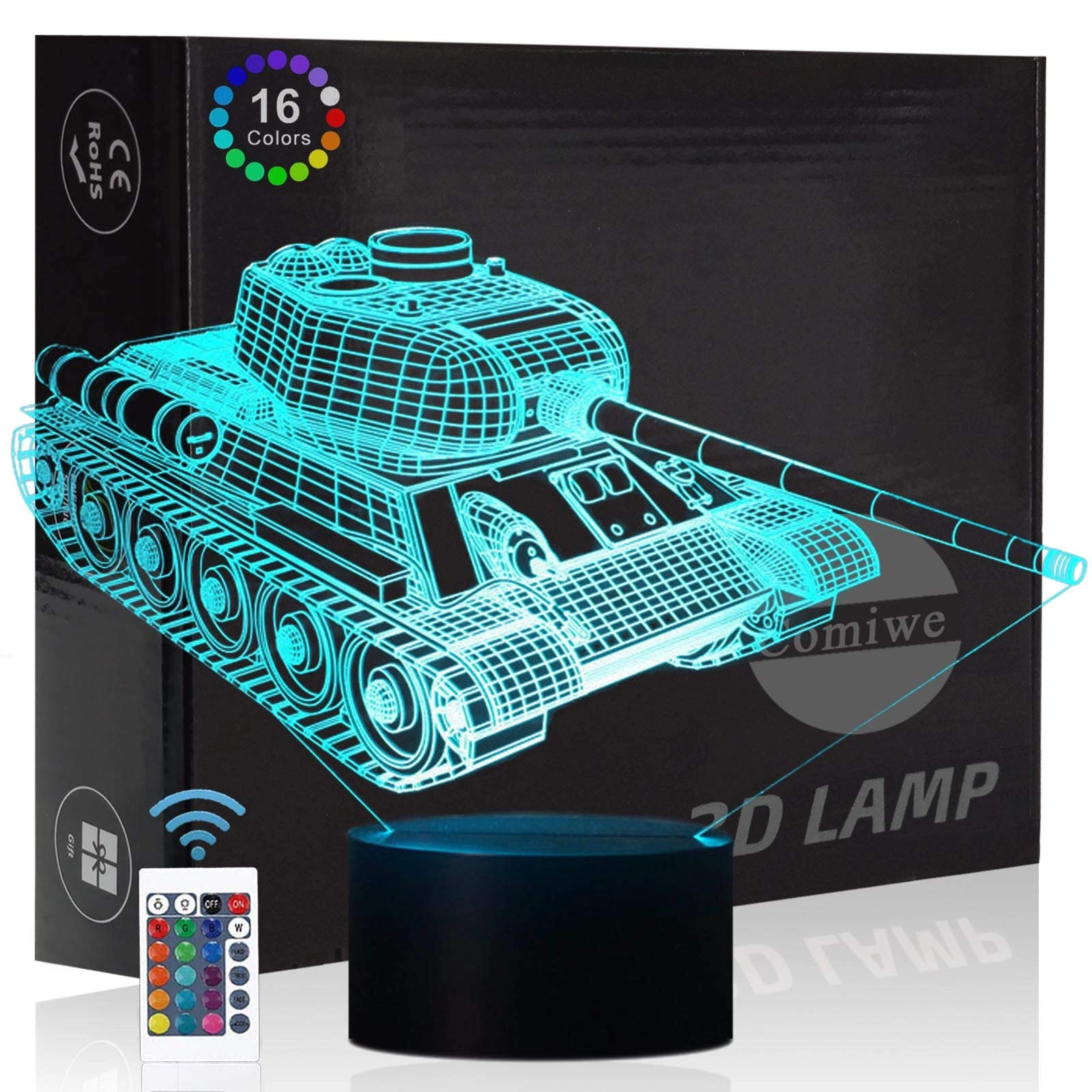 KOLITEE Tank Night Light - USB powered 16 Colours