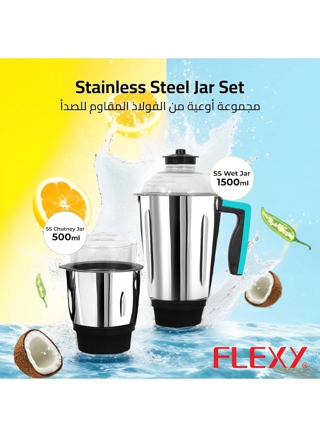 (Renewed) 2-IN-1 Mixer Grinder - 1.5L 0.5L 800W