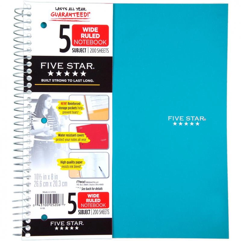 Notebook 8.5 X 11 Spiral - Grid 100 Sheets