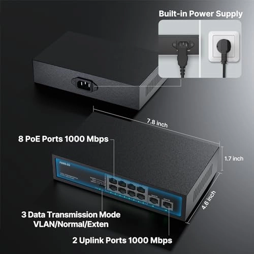 8 port poe gigabit switch 8-ports