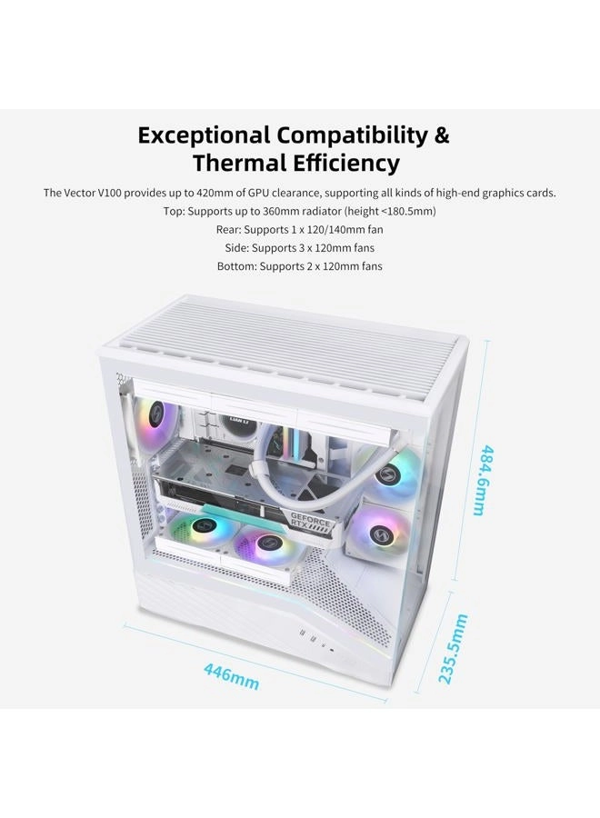Vector V100RW - Tempered Glass Side Panel Mid Tower