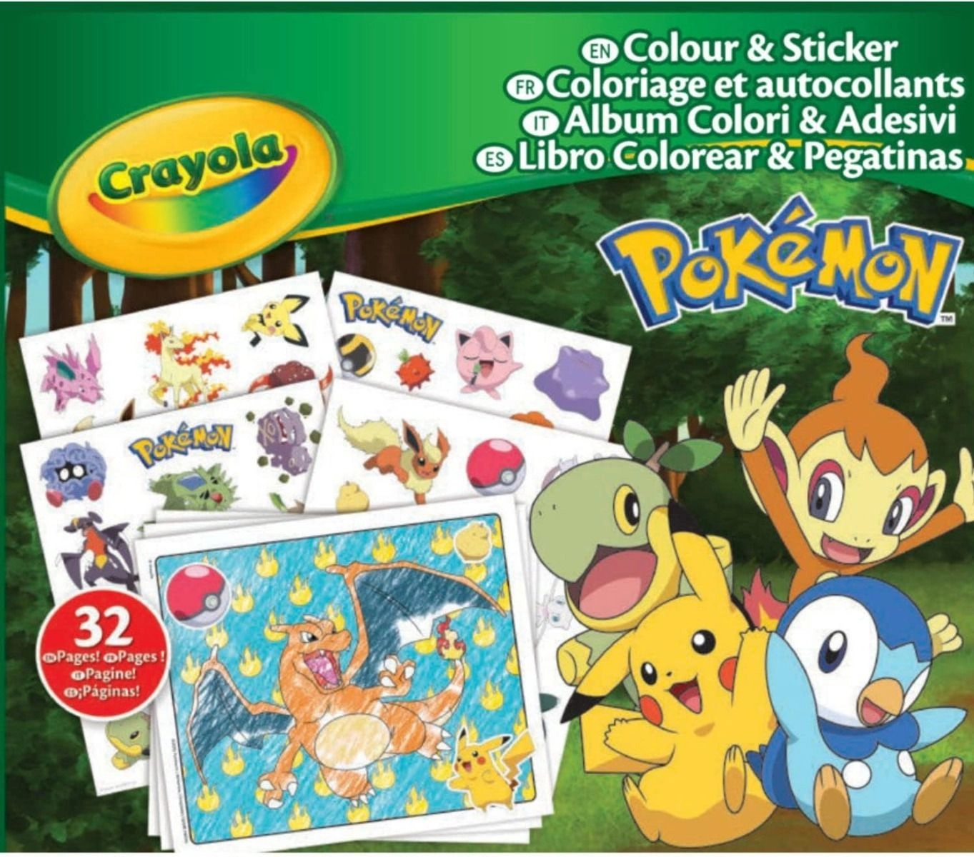 Pokemon Sticker Colouring Book - 32 pages 4 sheets
