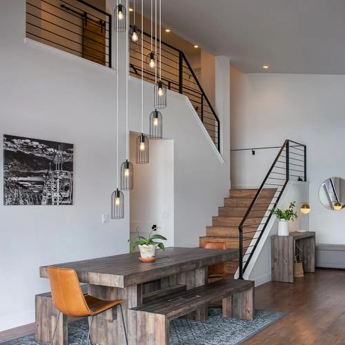 Caged High Ceiling Chandelier