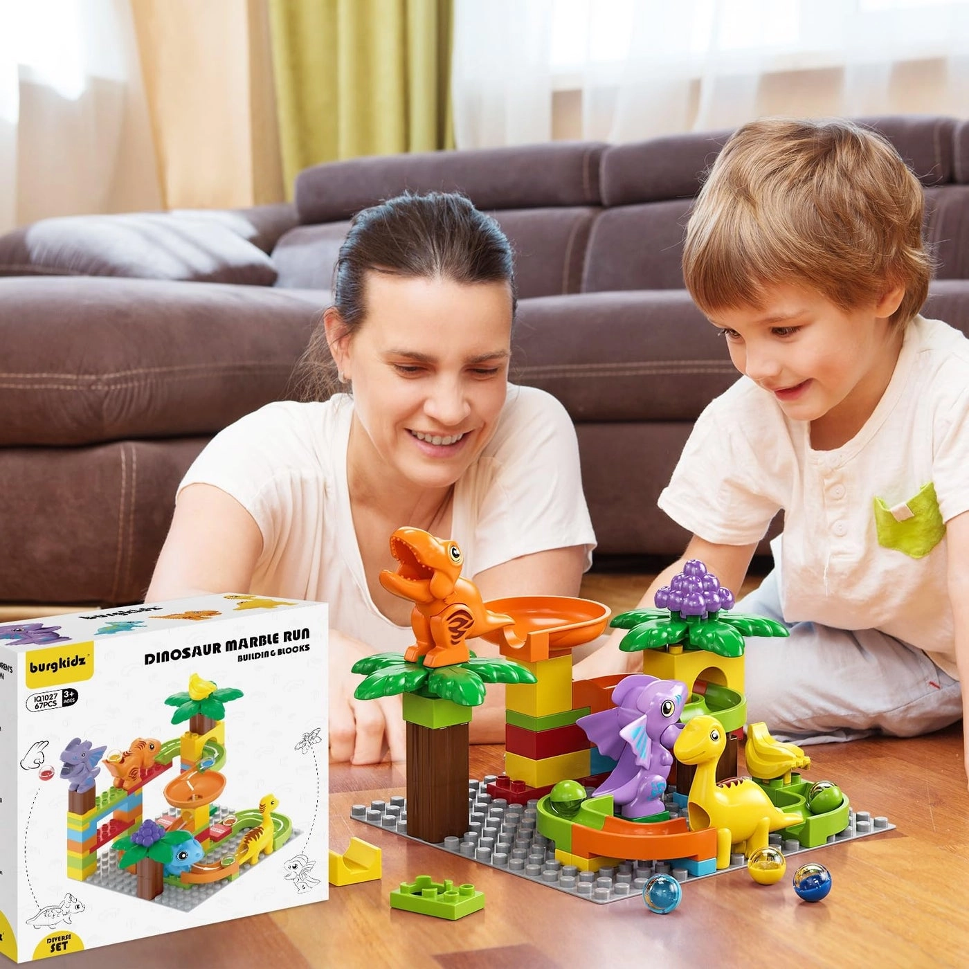 Marble Run Building Blocks - Dinosaur STEM