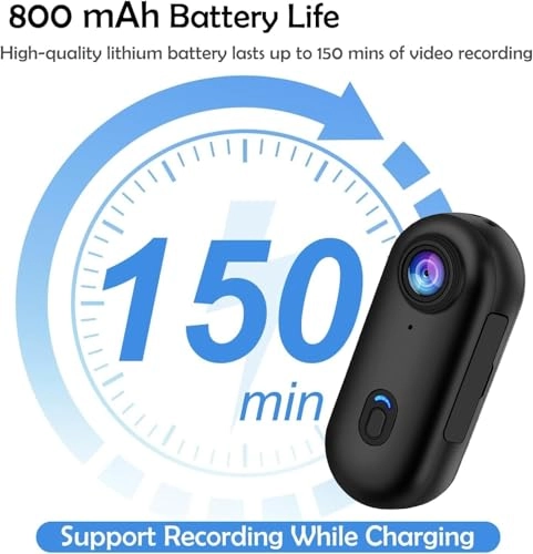 MK Donsons Mini Thumb Action Camera – 1080P Wearable POV Camcorder with Clip & Magnetic Mount, Portable Hands-Free Body Camera for Vlogging, Cycling, Motorcycling & Travel