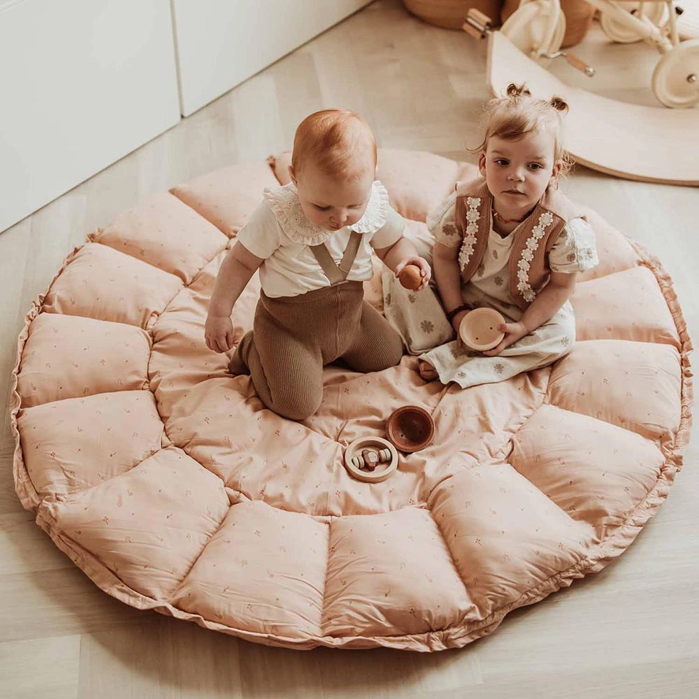 3-In-1 Stripes Bloom Organic Babymat - Ecru/Brown 0 month