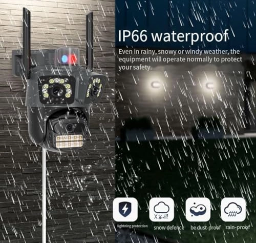 Three Lens Security Camera Outdoor 1080p
