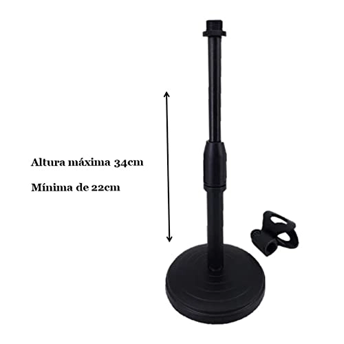 Microphone Stand - Weighted Round Base Height Adjustable Detachable