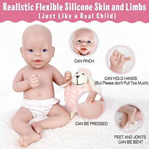 Reborn Baby Doll - 14 inch Silicone Girl Ages 3+