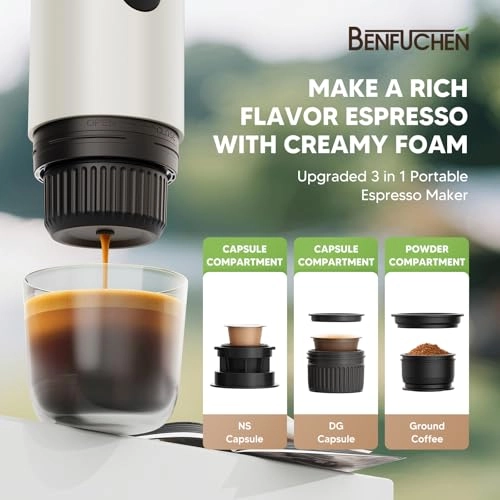 Portable Coffee Machine - 2-in-1 Grinder Nes Capsules