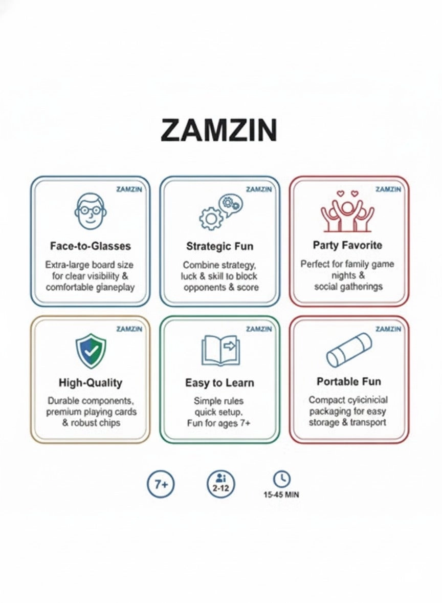 Sequence Tube Game - Large Game Mat Cards & Chips