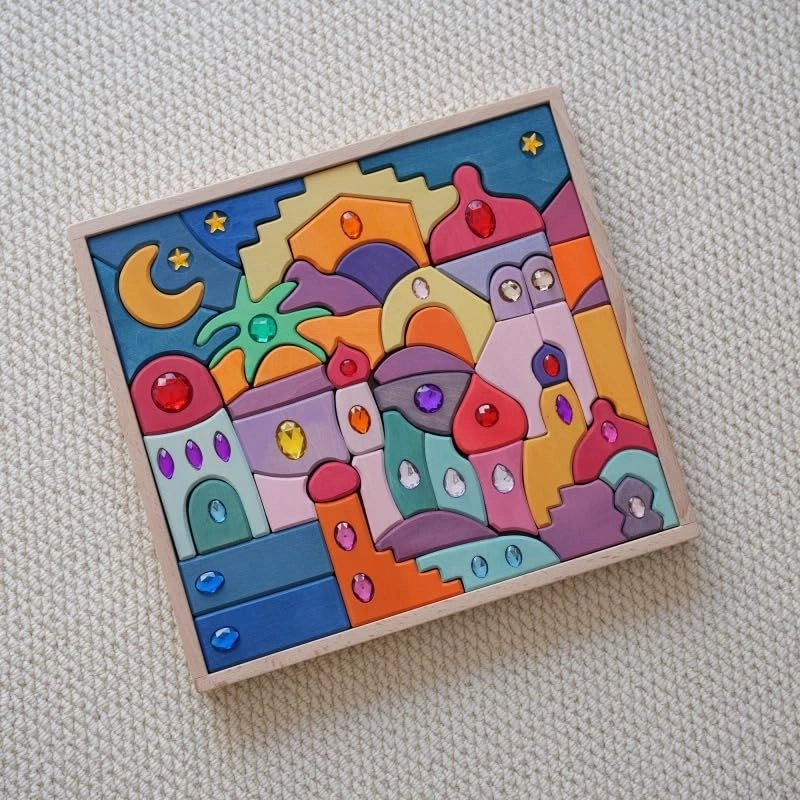 KOAICS Moon Beach Gemstone Blocks - 3 years and up 52 pieces