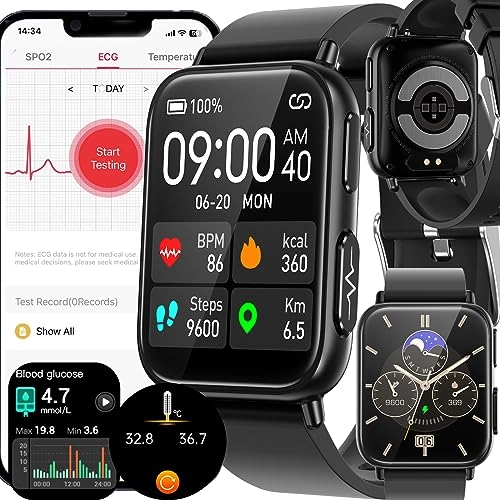 Blood Glucose Smart Watch - ECG HRV 20 Sports Modes