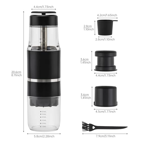 Hand Press Espresso Maker - 60 Milliliters ground coffee and capsules