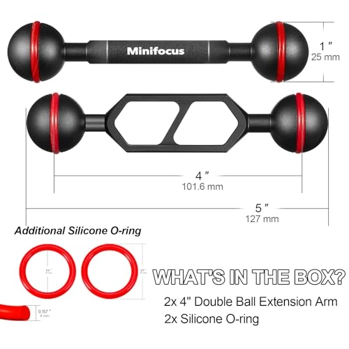 Double 1" Ball Arm - 4" 2Pcs Aluminum Alloy
