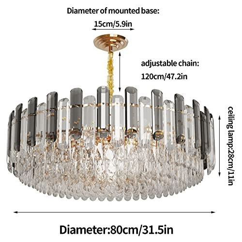 Round Crystal Chandelier - 6000K 4000K 3000K