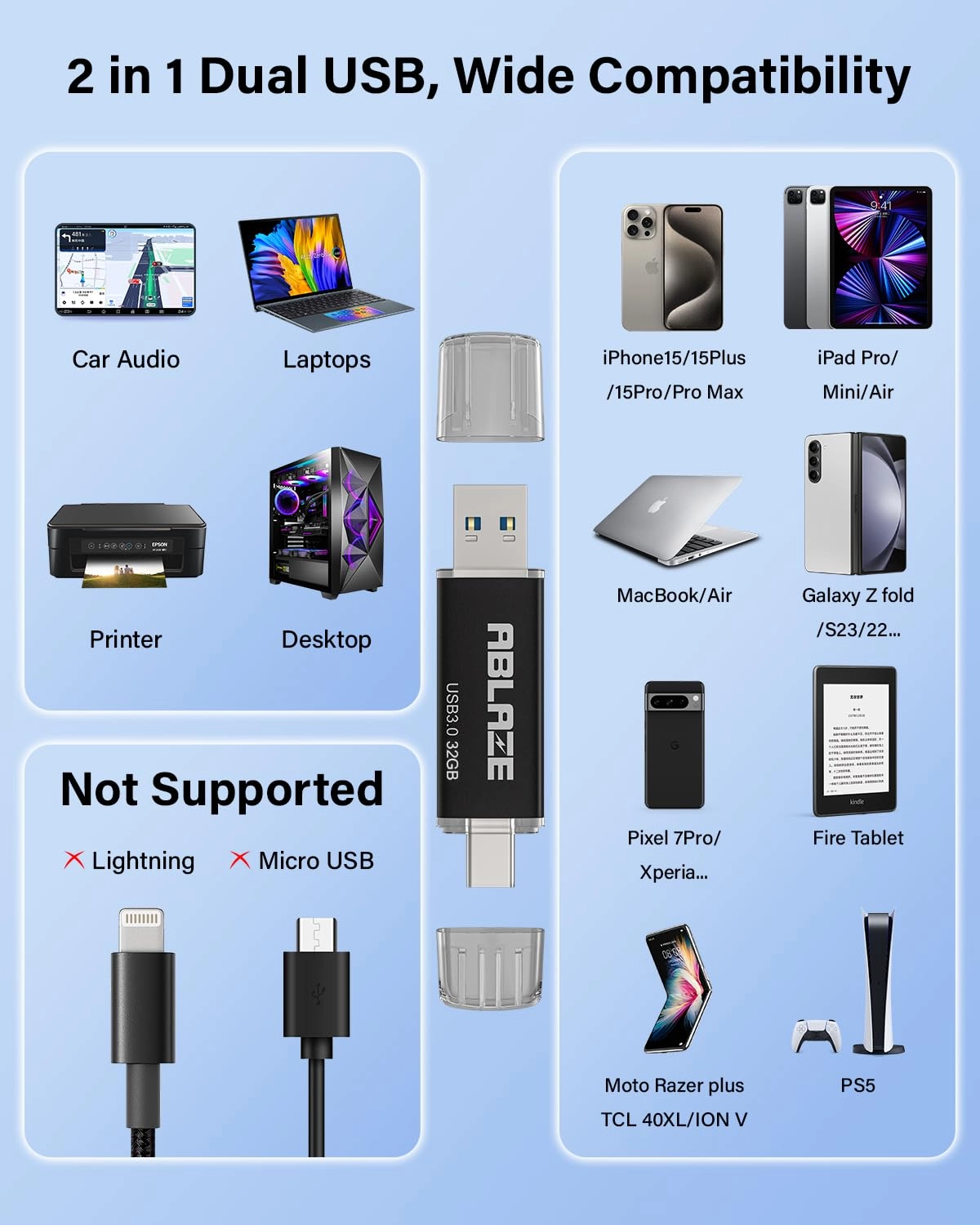 Type C Flash Drive - USB 3.0 Pack 32GB
