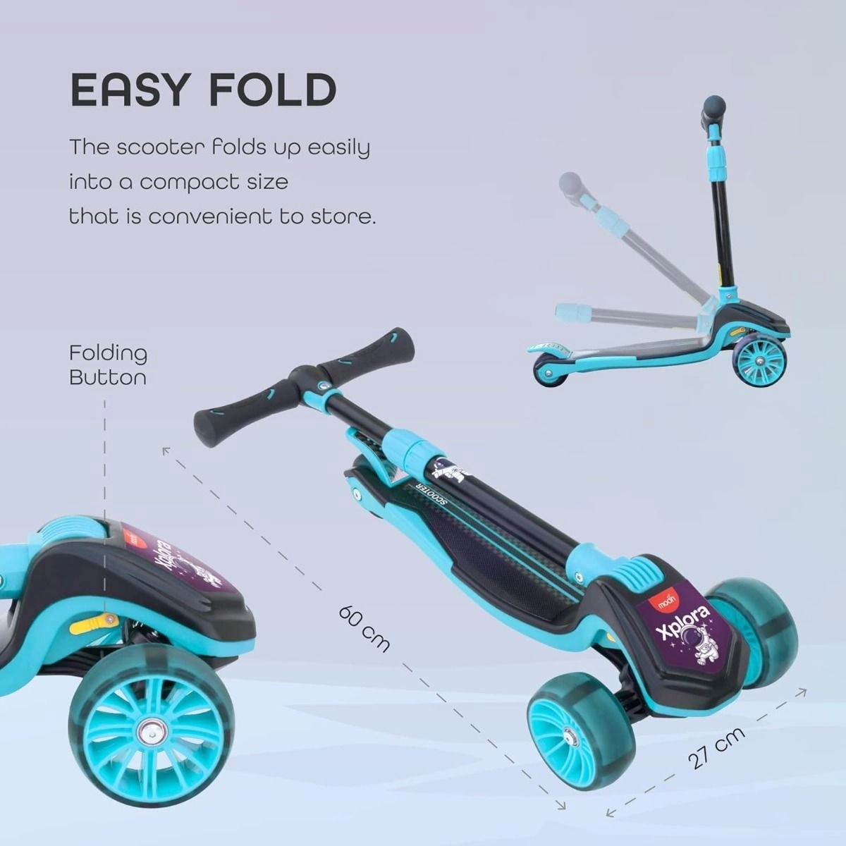 Xplora Kick Scooter – Foldable LED + Seat