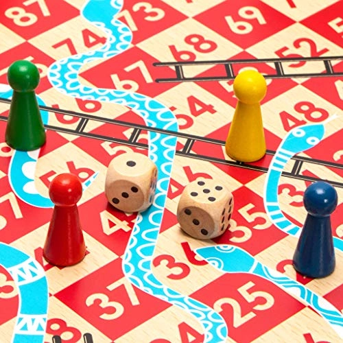 Snakes and Ladders - Wooden Reversible