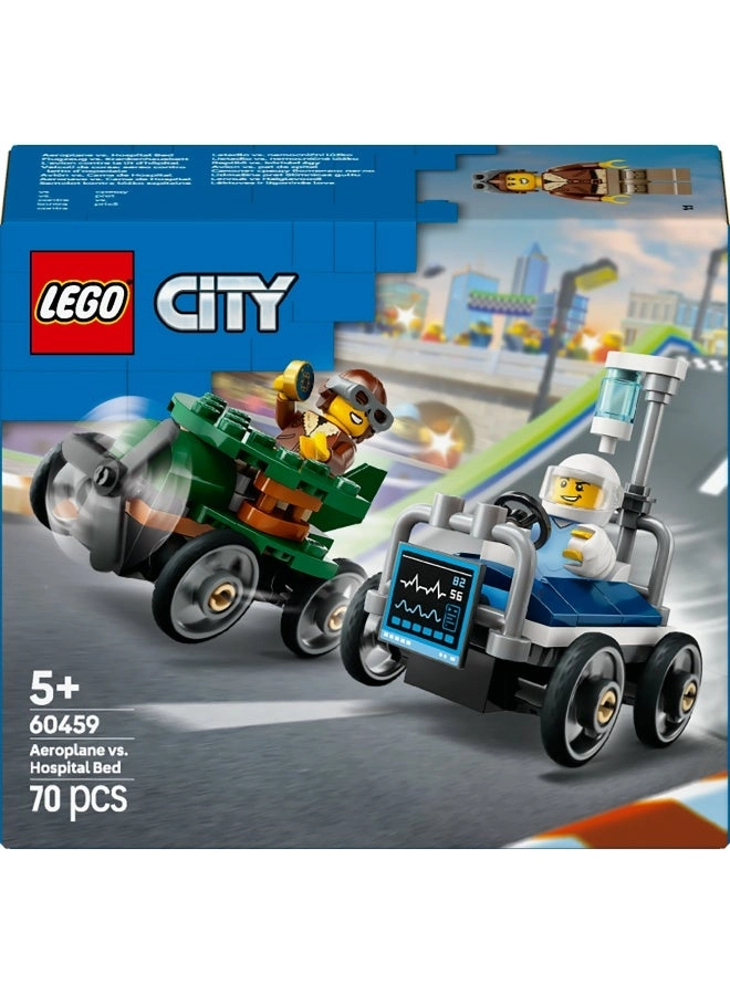 City Aeroplane + City Hospital Bed Race Car (60459)