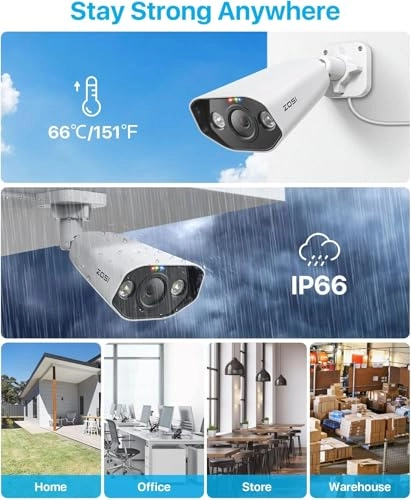 4K 8MP POE Camera - 8pcs + 8 Port 16CH 4K 8MP NVR - 16CH 2TB