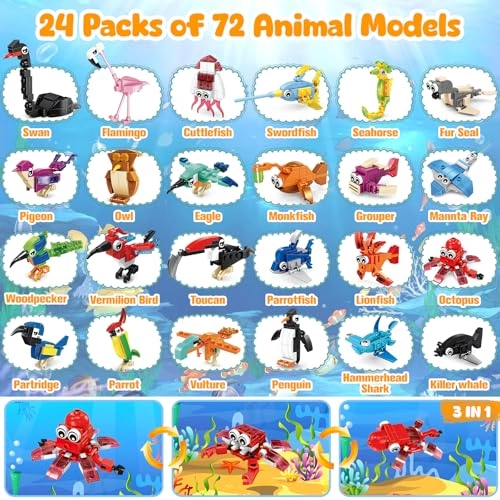 Mini Animal Building Blocks - 24 pcs