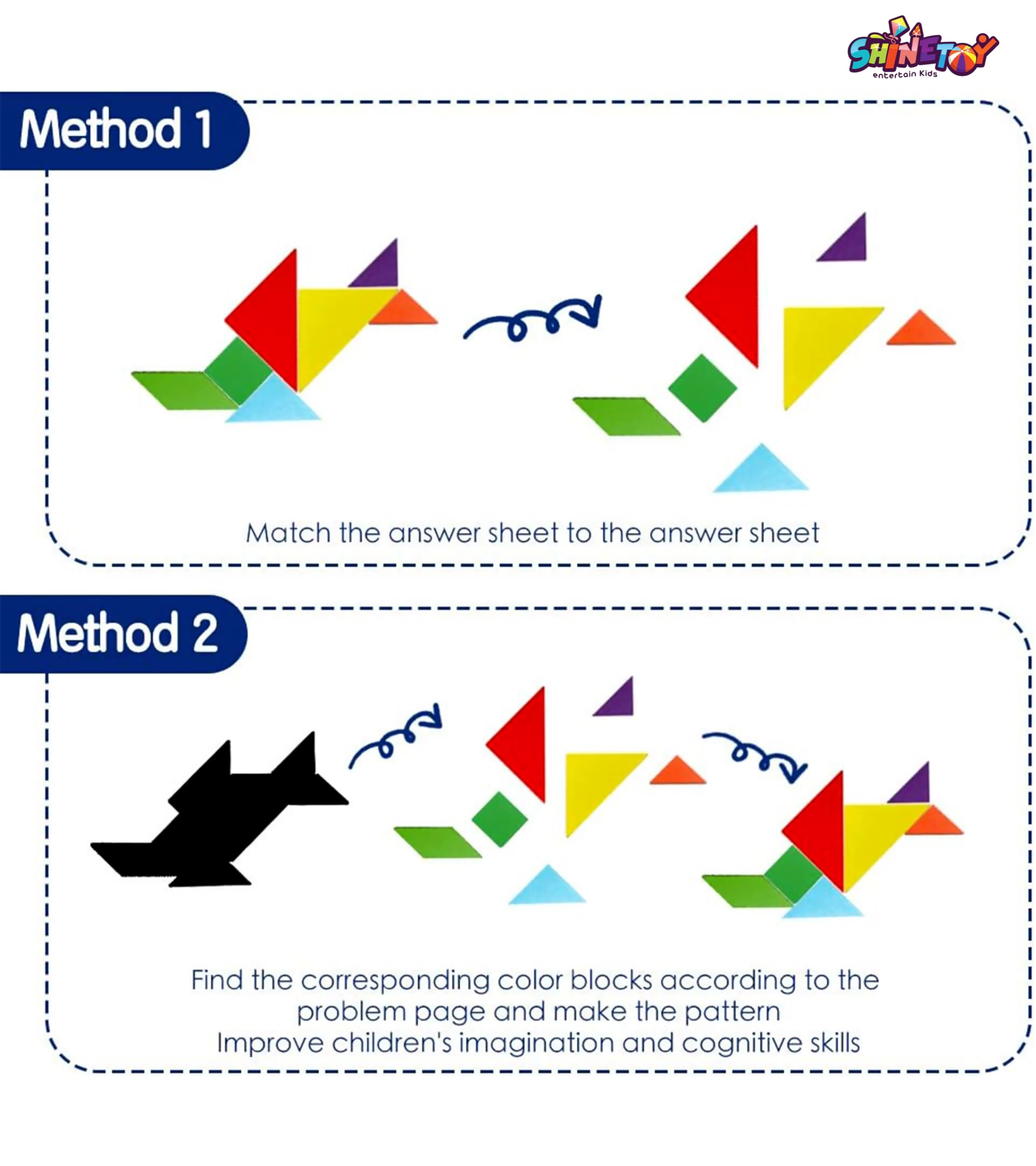 Magnetic Tangram - Birch Wood Multicolor
