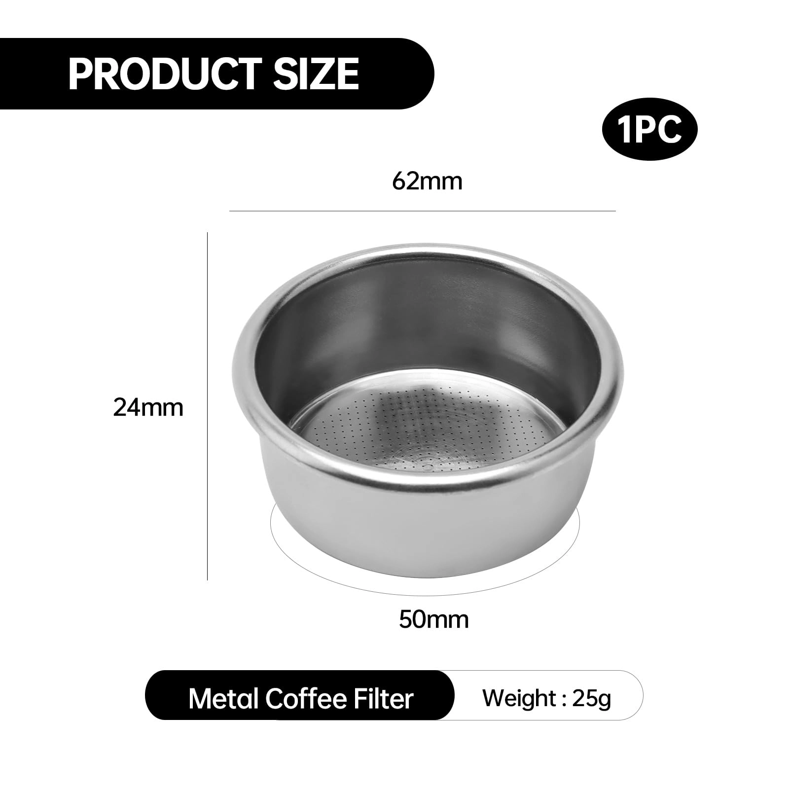 Portafilter Basket - 54mm Stainless Steel
