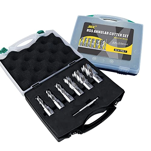 Annular Cutters - High Speed Steel (HSS) 6pcs 9/16" to 1-1/16" Cutting Diameter