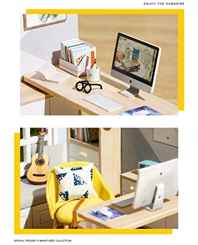 DIY Miniature Dollhouse Kit - Sunshine Study Room 1:32
