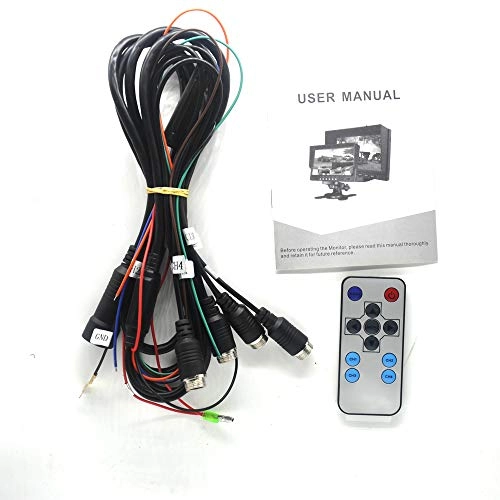 TFT LCD Car Rearview Quad Split Monitor - 9 Inches