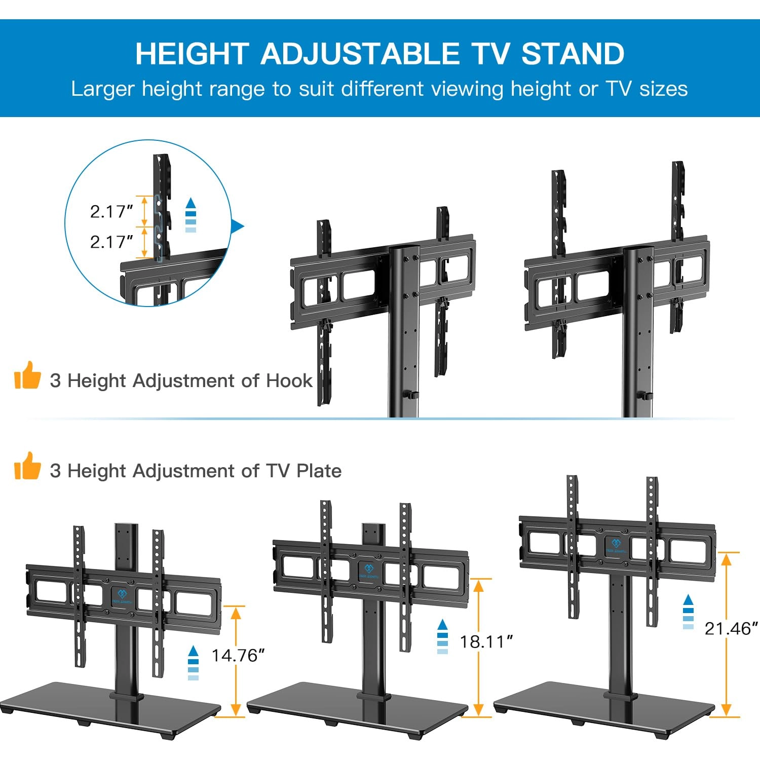 Table Top TV Stand - 22"-65" 110 pounds