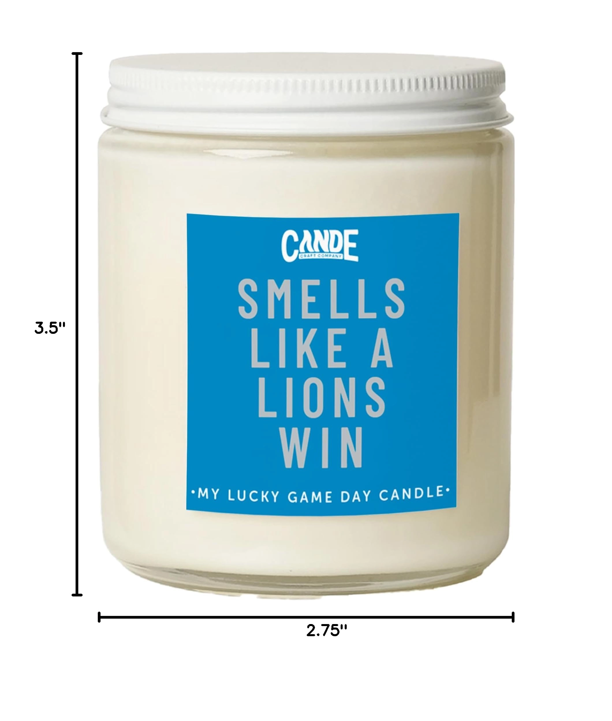 Smells Like A Lions Win Football Themed Sports Candle - Lions / Vanilla Oak 1.0 Count