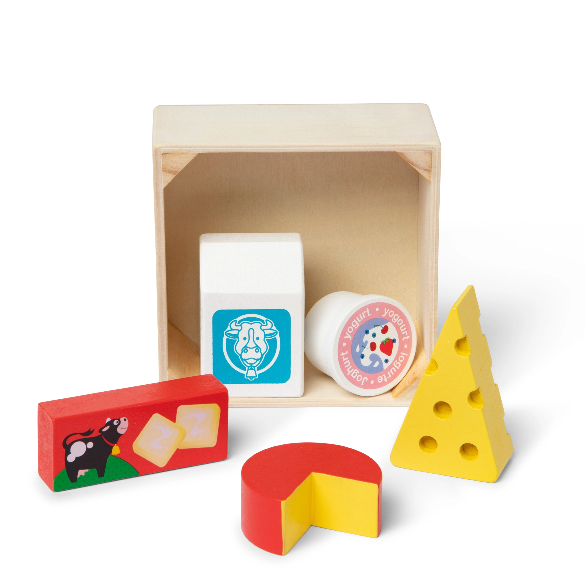 Melissa & Doug Wooden Food Pretend Playset - Dairy - 6 Pcs (622-MD95207)