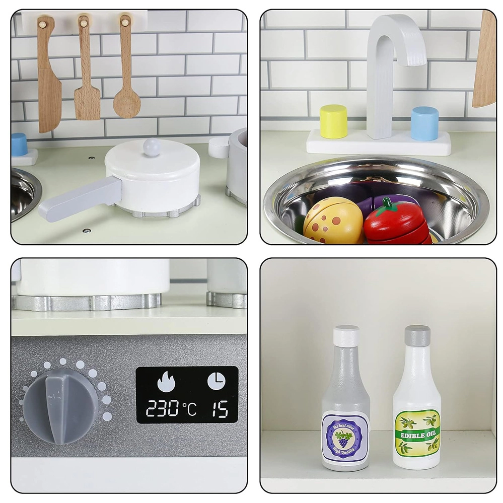 Wooden Kitchen - 15 pcs (4092083-LS_KPS_WH)